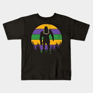 Bigfoot Celebrate Mardi Gras Day Kids T-Shirt